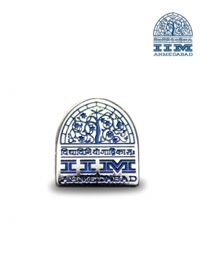Lapel Pin Silver Blue logo