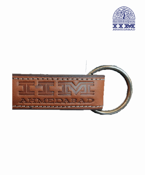 Key Chain Domed Circle Leather