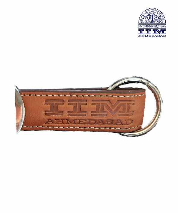 Key Chain Domed Square Leather